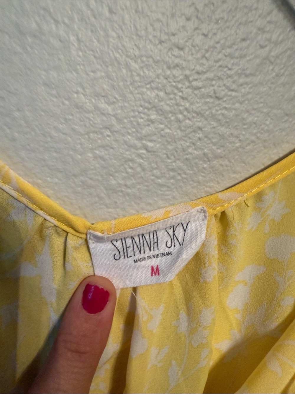 Sienna Sky Yellow Floral Smocked Waist Midi Dress with Tie Neck - Picture 5 of 7